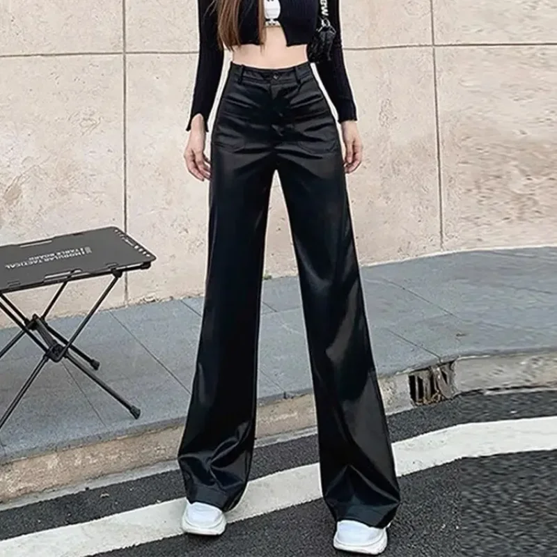 Women\'s Pants Wide Leg Spring Autumn High Waist Female Trousers One Size Comfortable Stretch Xxl Classic Aesthetic Slacks 90s G