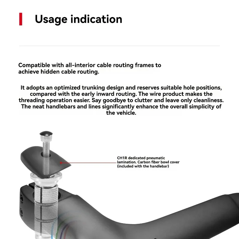 B48B-Bike المقود الجذعية عدة متكاملة 52 مللي متر الداخلية لسماعة تحمل الخط وتوجيه الكابل لدراجات الطريق #5