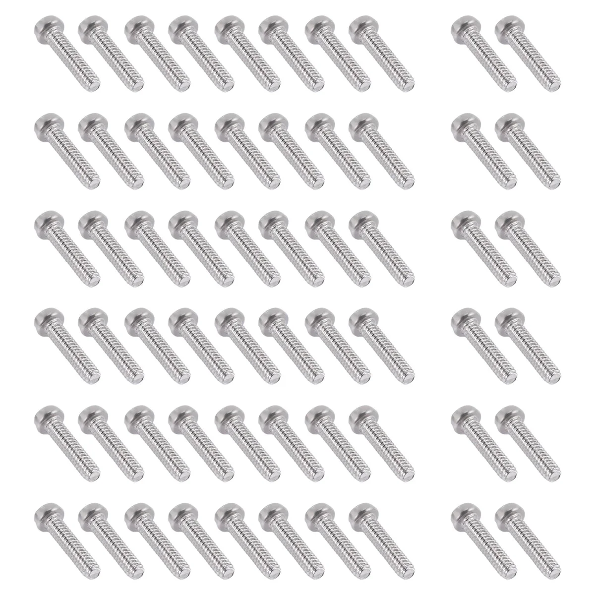 M2 x 8mm 304 Stainless Steel Phillips Pan Head Screws Bolt 60pcs