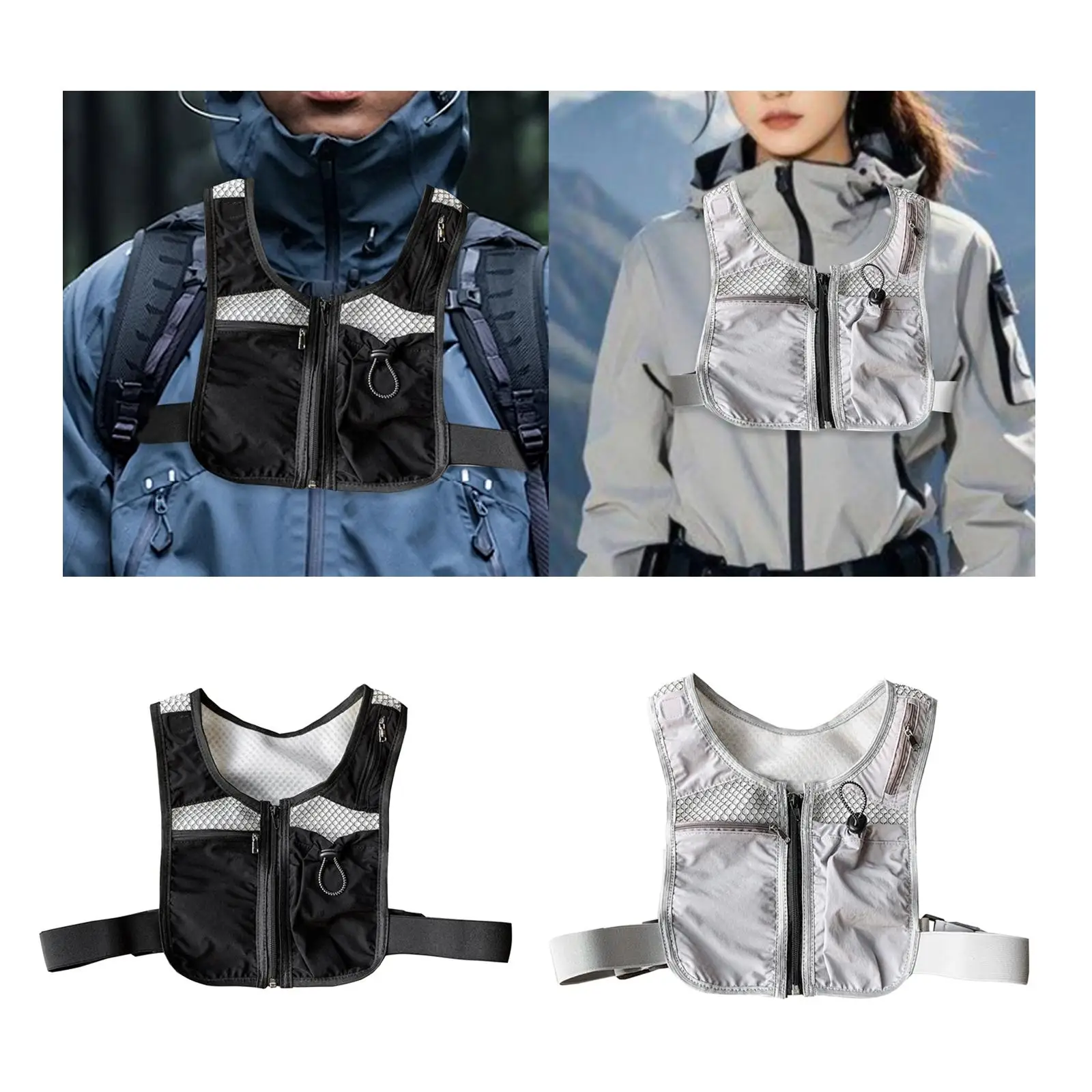 

Running Vest Bag Night Running Gear Waistcoat for Motorcycle Camping Riding