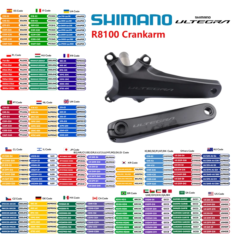 �y�Z�[�����zShimano-Lotegra FC-R8100�{�g���A�[��,�E��,1�y�A,di2 r8170,170mm, 172.5mm,�I���W�i���̃o�C�N�p�[�c