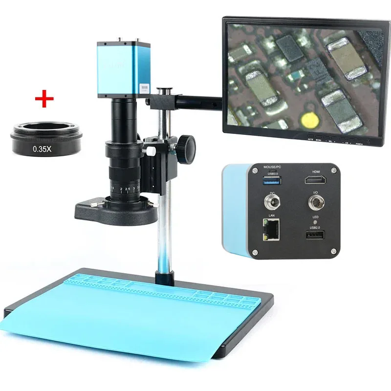 Sony IMX307 Microscope Camera with LCD and LED Ring Light