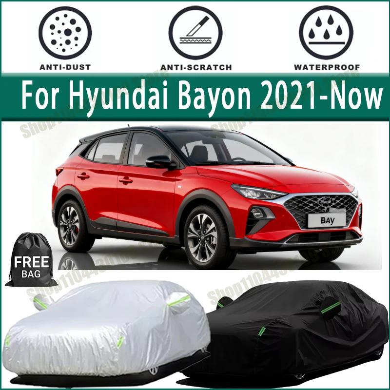 

For Hyundai Bayon 2021-Now 2022 Car Covers with Reflective Strip Anti Corrosion Sun Rain Snow Wind Protection Dustproof UV
