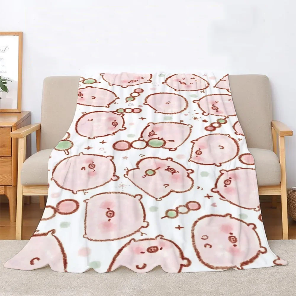 Pink Pig Throw Blanket 150x200 Thick Blankets for Winter Beach Towel Home Interior Microfiber Bedding Knitted Plaid Knee Nap Bed