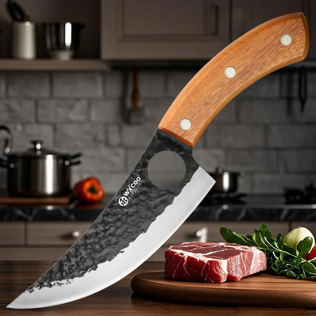 WXCOO Chef Knife Forged Kitchen  Meat Fish Fruit Boning Cleaver Chop Bone Knife Cleaver Butcher Professional
