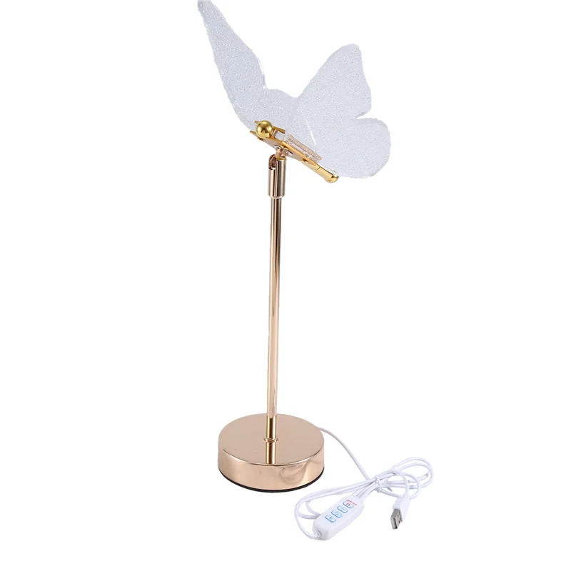 Butterfly Desk Lamp Indoor Lighting Button Home Decoration Bedroom Bedside Living Room Desk Lamp Plug-In Model Easy Install