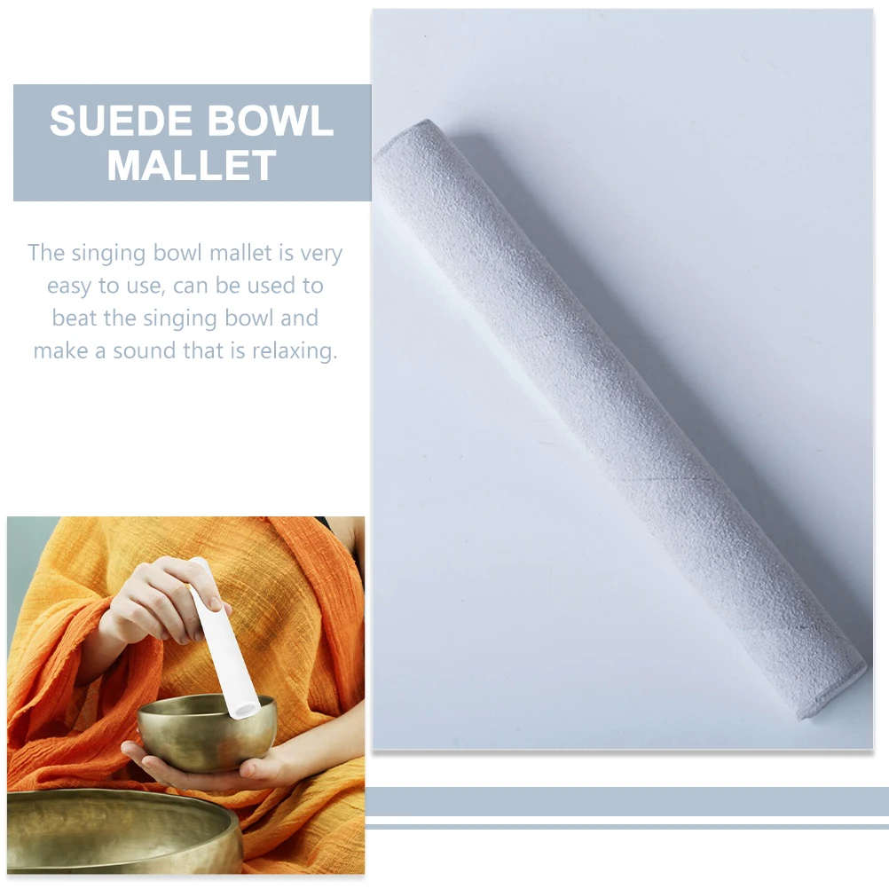 

Singing Bowl Mallet Rubber Suede Easy Use Handle Relaxing Singing Bowl Mallet Accessory