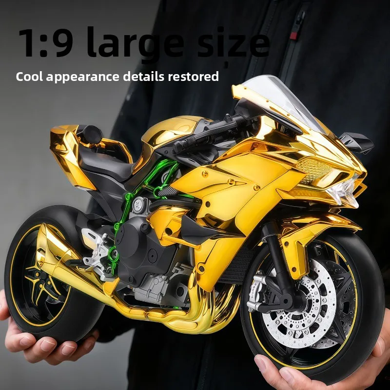 Spray 1/9 Kawasaki Ninja H2R Super Motorradmodell mit Geschenkbox Sammlerstück Auto-Ornament Geburtstagsgeschenk Freund Spielzeugfahrzeug