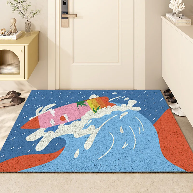 

aron Colored Entrance Mat Japanese Cartoon Simple Design Cuttable Anti-Slip Door Mat for Entrance l Coffee op