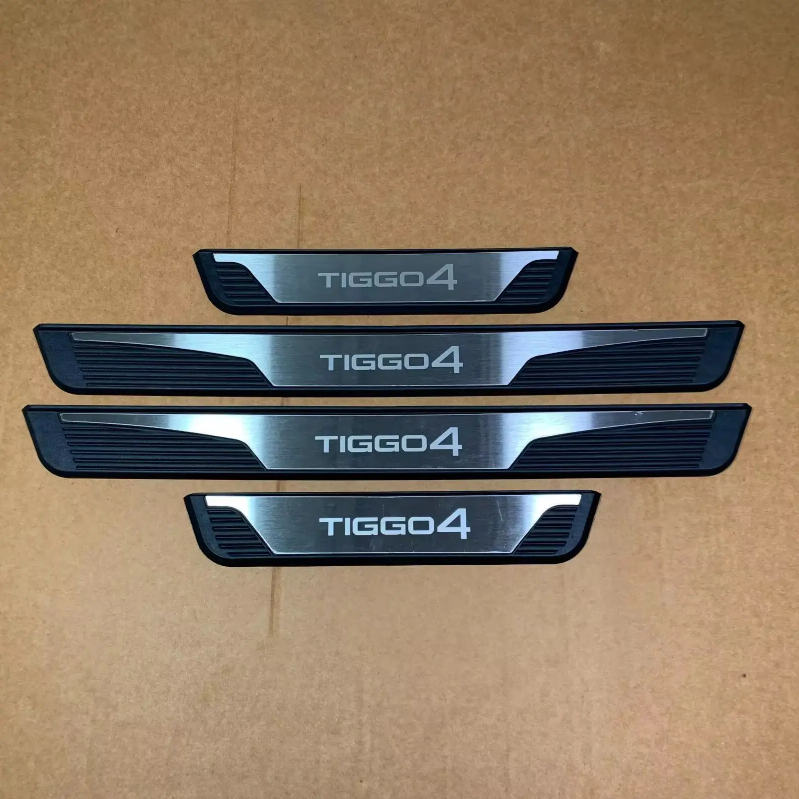 For Chery Tiggo4 2019- 2021 2022 2023 2024 2025 Door Sill Pedal Shell Scuff Plate Trim Protector Sticker Car Auto Parts Supplies