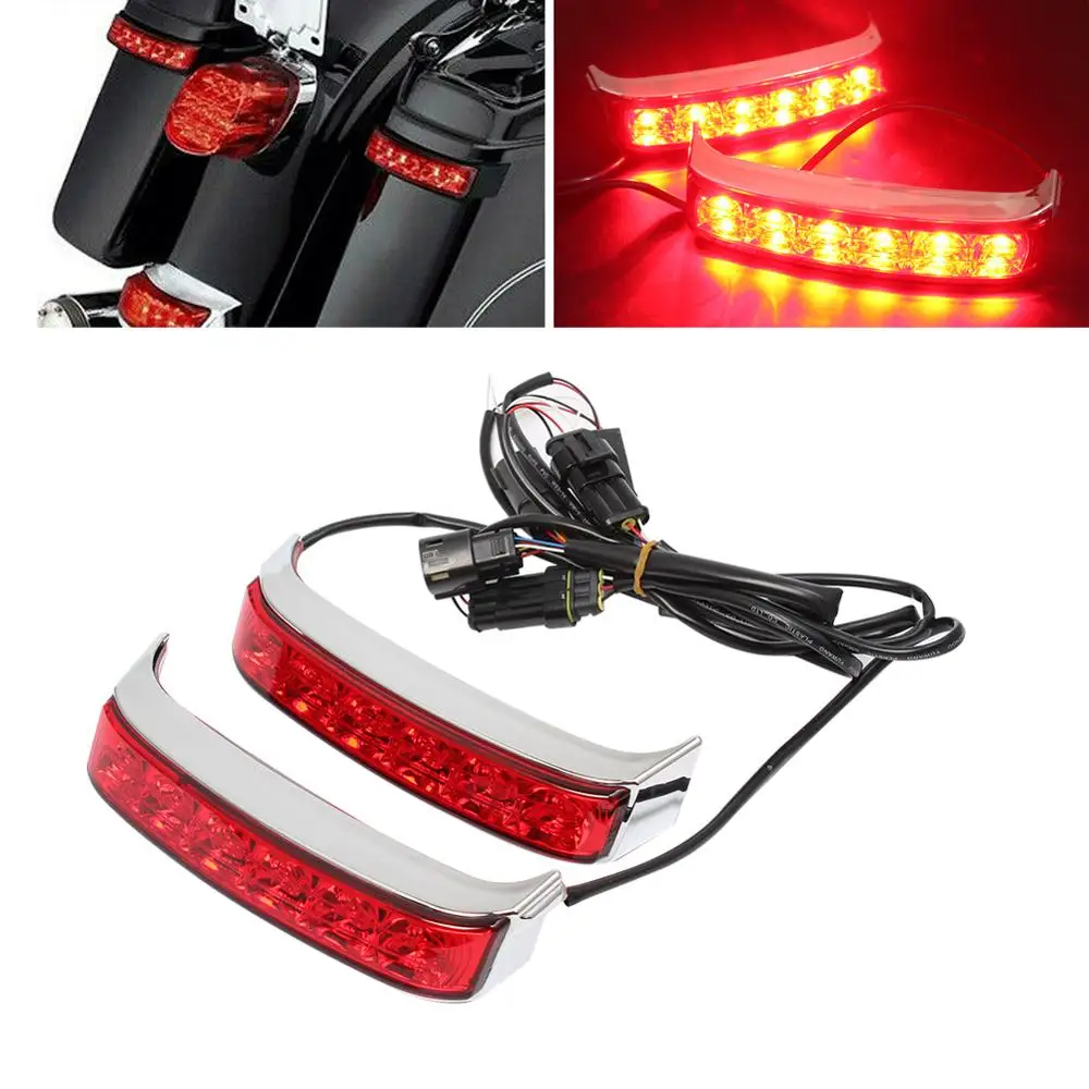 

2pcs Motorcycle LED Saddlebag Run Brake Running Luggage Turn Lights For Harley Glide 2014 2015 2016 B2017 2018 2019