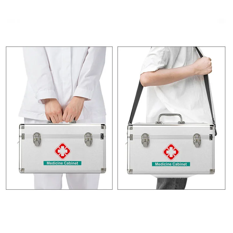 MINISO Household Medicine Box Emergency Medicine Box Medical Outpatient Box Aluminum Alloy Medicine Box Family First Aid Box