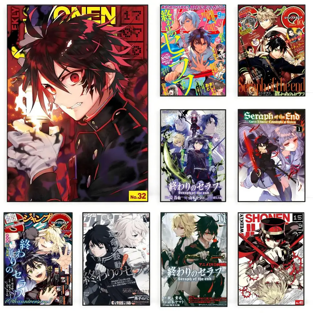 Anime Seraph of the EndS Poster Poster Nordic HD Self-Adhesive Wall Sticker Home Café Bedroom Living Room Art Decor Gift