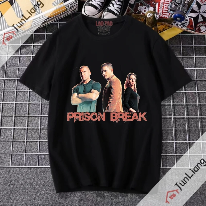 Prison Break Men Clothing Michael Scofield Oversized T-shirt Tv Series Harajuku Top Streetwear Short Sleeve Y2k Graphic Shirts