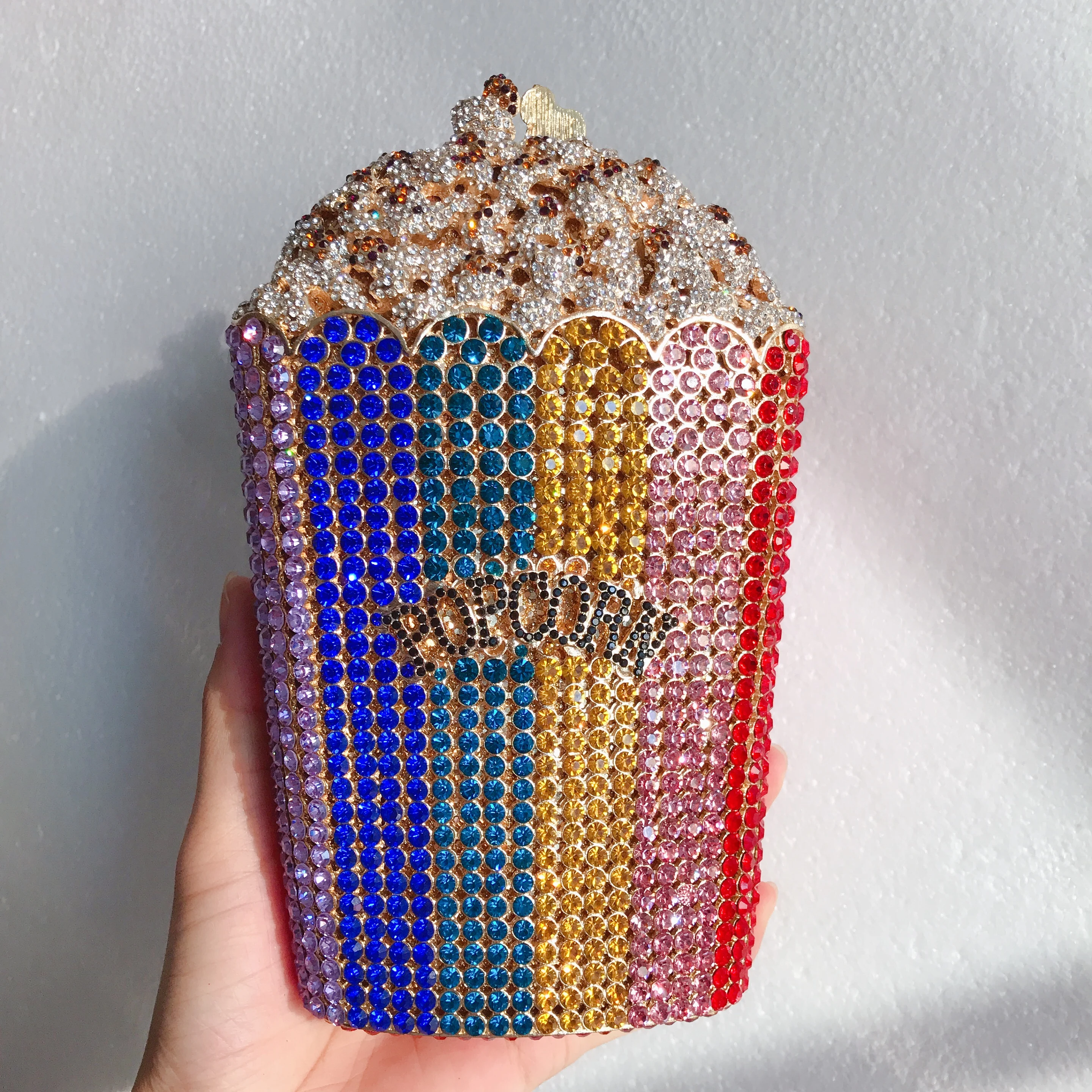Whimsical Popcorn Sculpture Clutch, Artistic Food Inspired Evening Bag, Statement Novelty Accessory