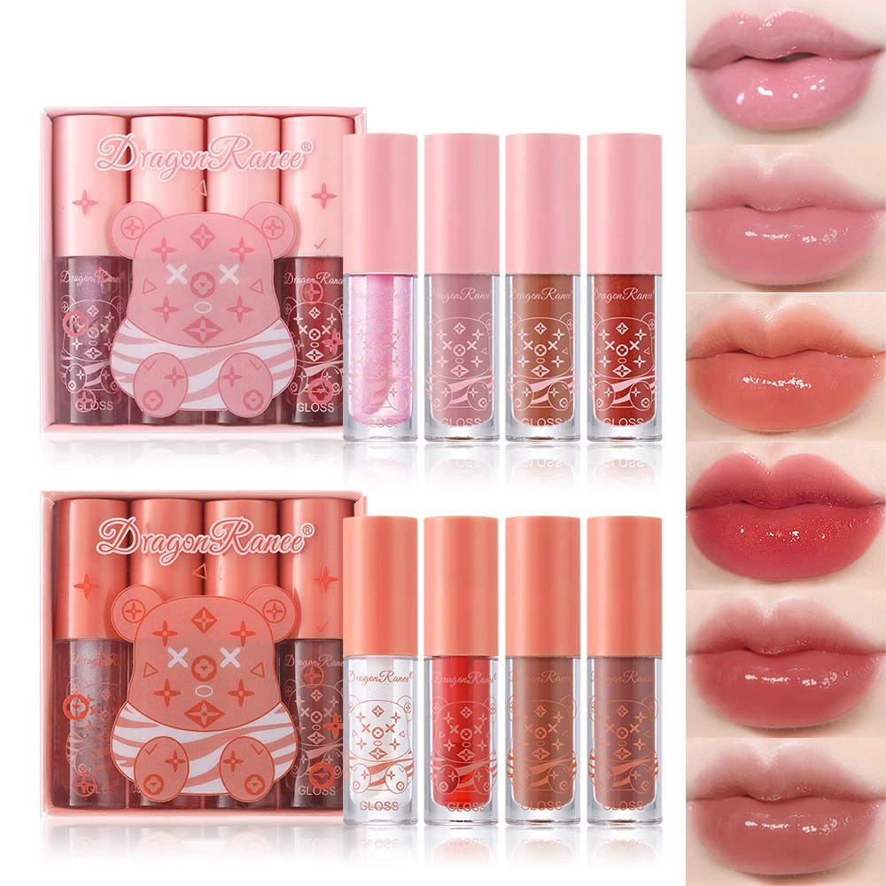 Hydrating Lip Oil Red Niche Lip Gloss Mirror Lip Glaze Lip Nectar Glass Summer Jelly Glass Lips Set of Four