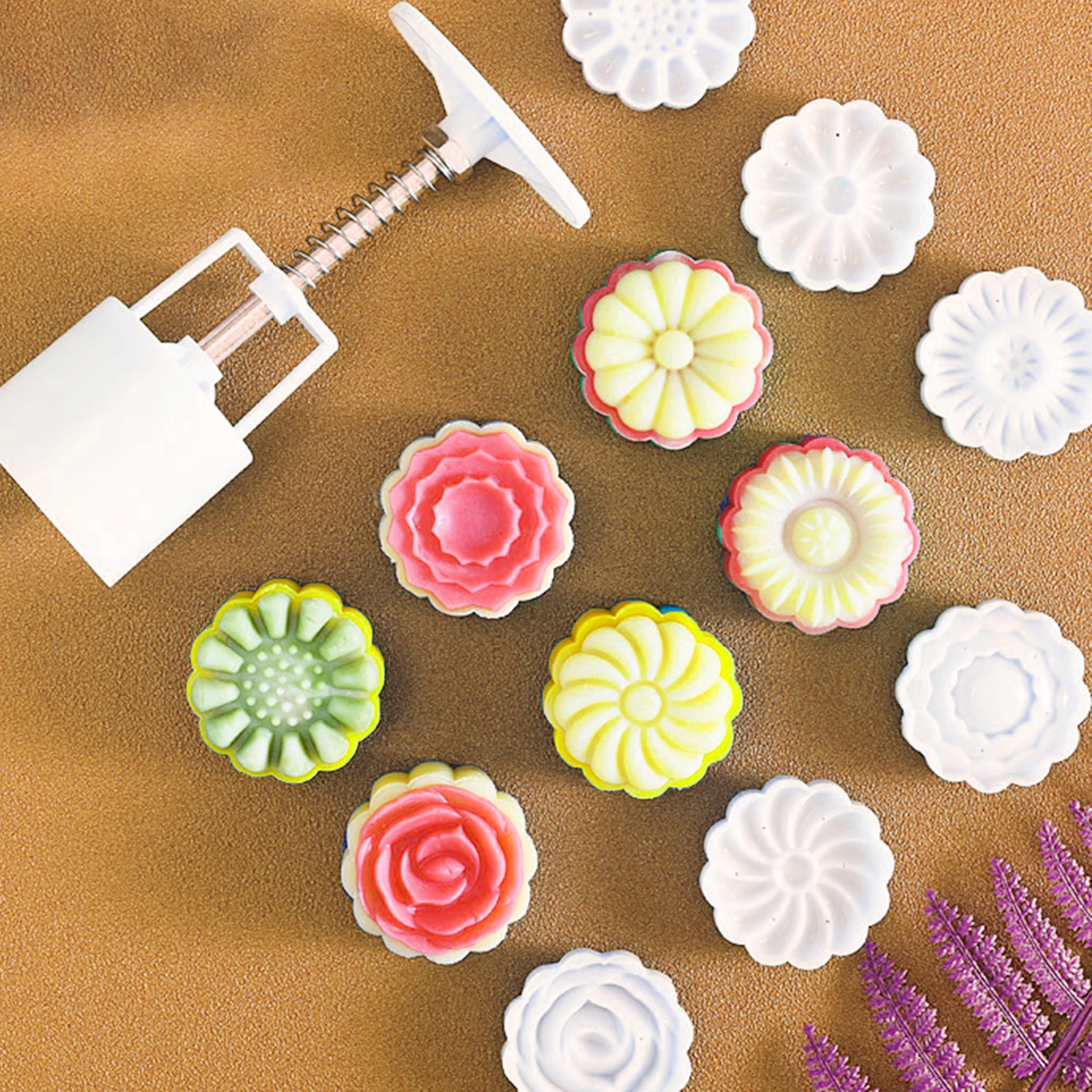 

Premium Mooncake Biscuit Mold Flower Shaped Cookie Molding Tool Easy Release Kitchen Baking Pastry Cake for Cooking