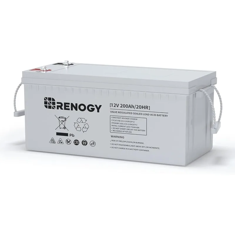 Renogy Deep Cycle AGM Battery 12 Volt 200Ah,3% Self-Discharge Rate, 2000A Max Discharge Current,Safe Charge