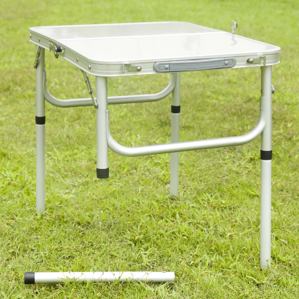 Folding Table Small, 24\'\'L x16\'\'W Camp Aluminum Table with Adjustable Height Legs, Indoor Outdoor Lightweight Portable Table