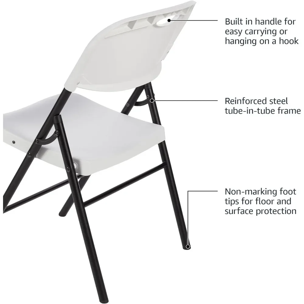 Basics Folding Plastic Chair with 350-Pound Capacity - 6-Pack