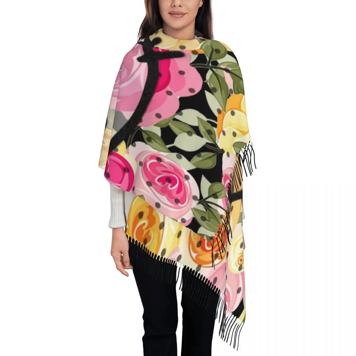 

Custom Hello Kitty Cartoon Scarf Women Men Fashion Winter Fall Shawl Wraps Tassel Wraps