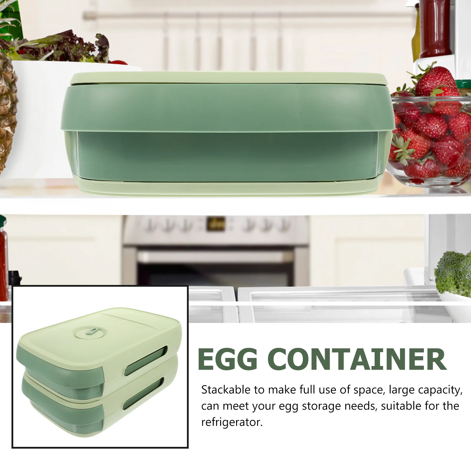 

2pcs Large Capacity Egg Fresh Storage Box Automatic Rolling Eggs Tray Drawer Type For Refrigerator Freezer Egg Holder Container