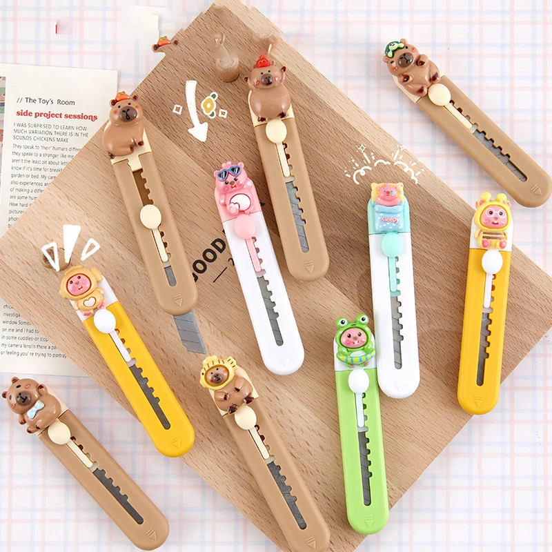 Mini Cute Cartoon Utility Knife Creative Portable Unboxing Express Knife Student Stationery Paper Cutter School Office Supply