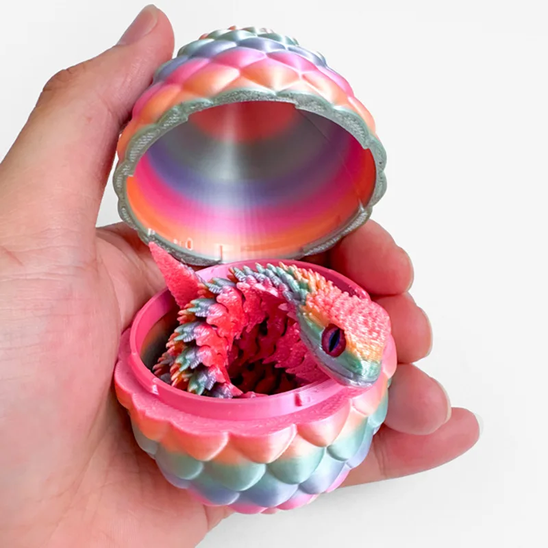 3D Printed Snake Dragon Egg Home Decoration Joint Mobility 30cm Snake Molds Craft Ornament Decompression Toys