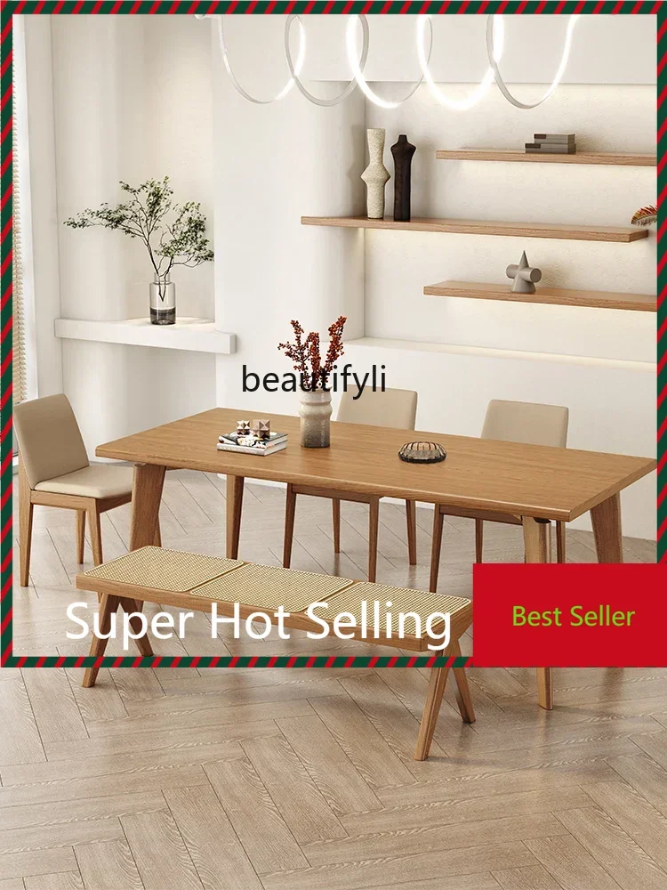 

G1218 Japanese-style large board table log workbench large dining table all solid wood tea table rectangular