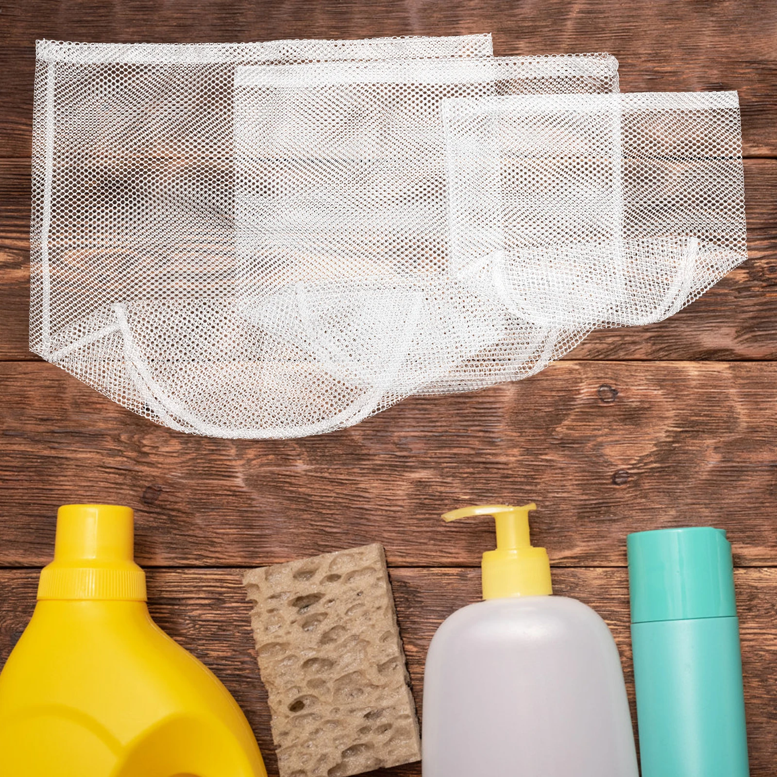 

3Pcs Mesh Laundry Bags Drawstring Portable Washing Machine Laundry Bags for Bras Underwear Pantyhose Socks Mesh Washing Bag