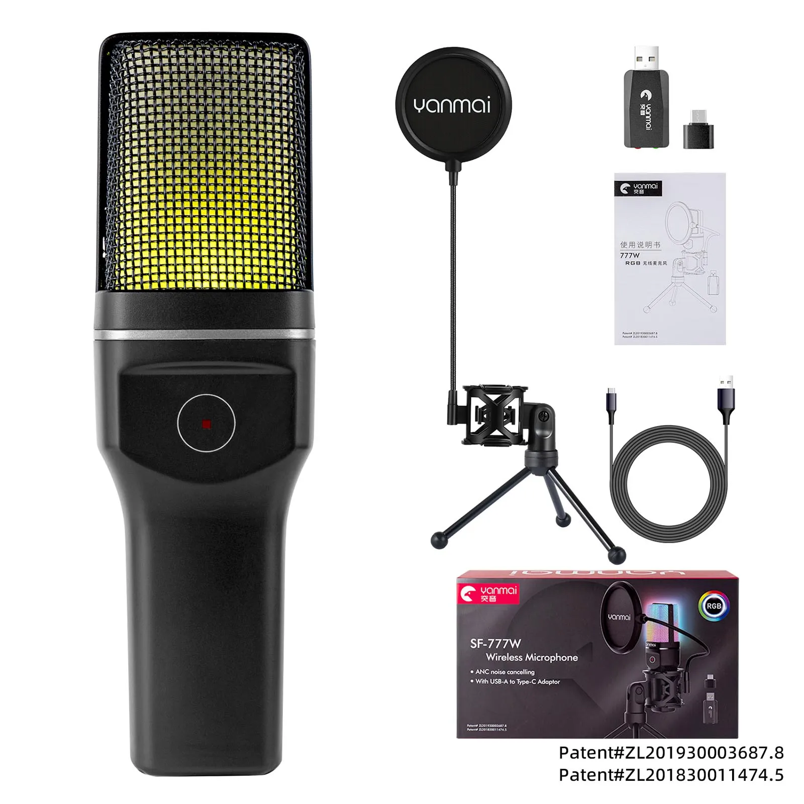 Usb Microfoon Voor Pc Laptop Streaming Video Game Youtube Podcasts Zang Met Standaard Pop Filter Dubbele Gelaagde Ophanging Statief