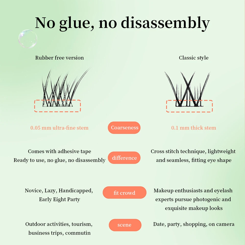 UWN Cílios postiços sem cola oblíquos estilo raposa voadora curvando natural preguiçoso leve e confortável cílios superiores