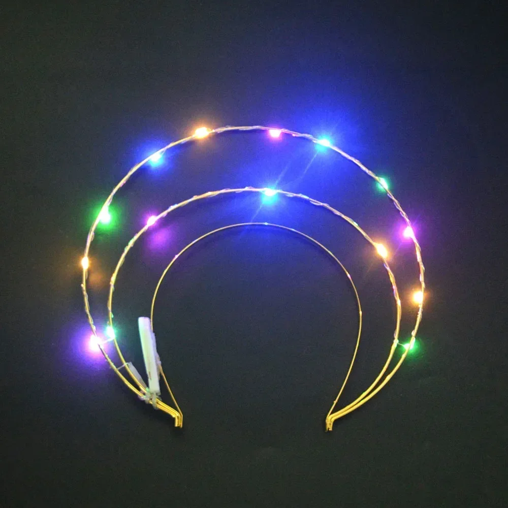 Women Girls Lights Glow LED Goddess Hair Band Halo Crown Sunburst Headband Costume Party Cosplay Headpiece Wedding Festival