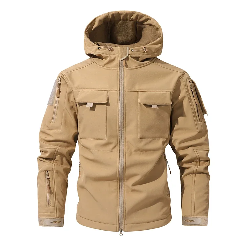 Men Lurker Shark Skin Soft Shell Tactical Jacket Waterproof Fleece Hooded Coat Hunt Clothes Autumn Solid Outdoor New Jacket Men - view 2