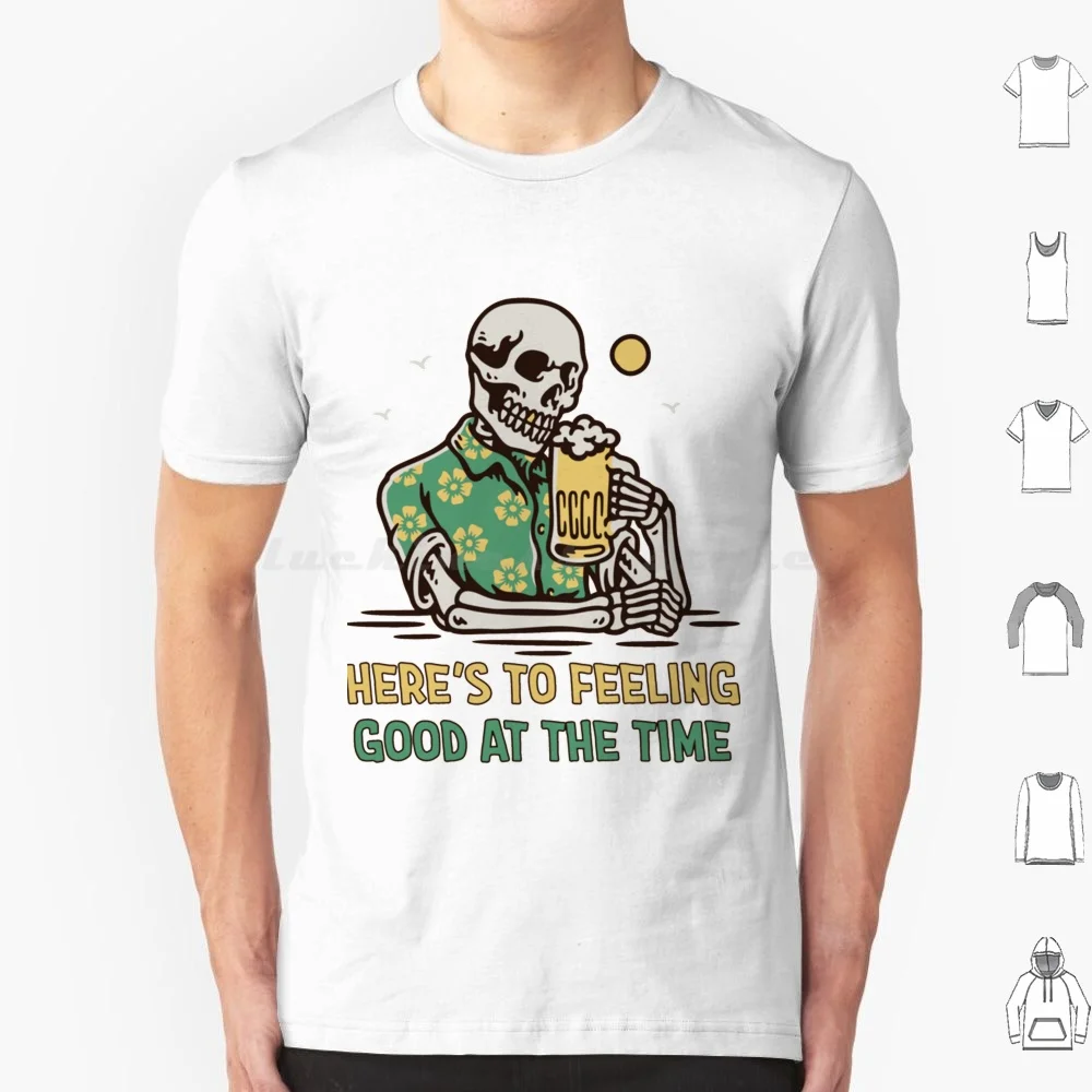 Skeleton Feeling Good With Beer T Shirt Big Size 100% Cotton Seinfeld Jerry Seinfeld Kramer George 90s Sitcom Funny Tv Elaine