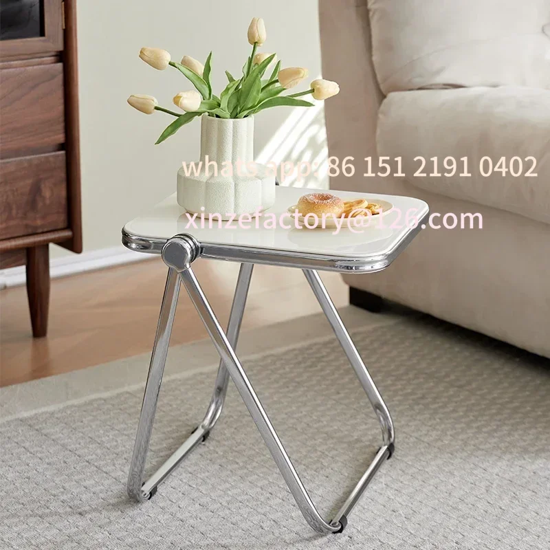 Customizable Popular folding side table - transparent coffee table for living room sofa corner and balcony acrylic coffee table