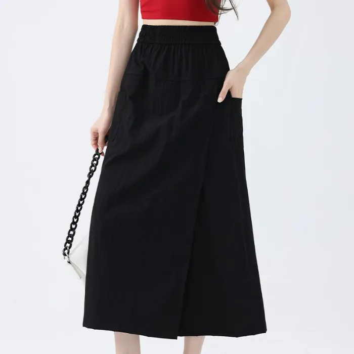 

New High-waisted A-word Hip Skirt Casual Wide-leg Culottes Tooling Skirt Pants Women's Summer 2025