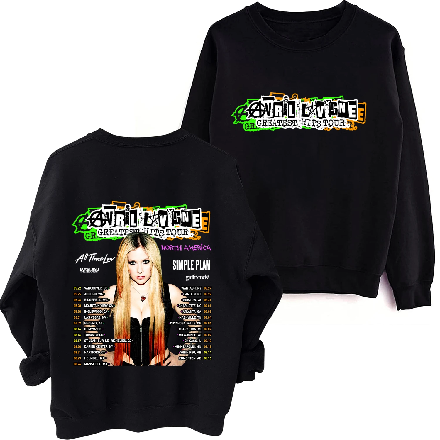 

Avril Lavigne The Greatest Hits Tour 2024 O-Neck Long Sleeve Unisex Clothing Spring and Autumn Hoodies Music Fans Gift Regular