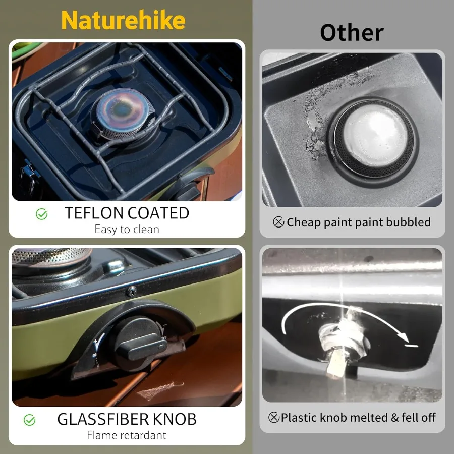 2 الموقد للطي موقد للتخييم المحمولة موقد غاز البروبان مع حقيبة حمل للطهي في الهواء الطلق 16000 وحدة حرارية بريطانية عالية الأداء مخيم Sto