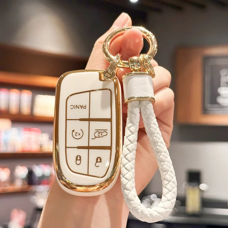 

Чехол для ключей из ТПУ для Jeep Grand Cherokee Renegade Chrysler Dodge RAM Journey Dart Fiat Durango Challenger, автомобильные аксессуары