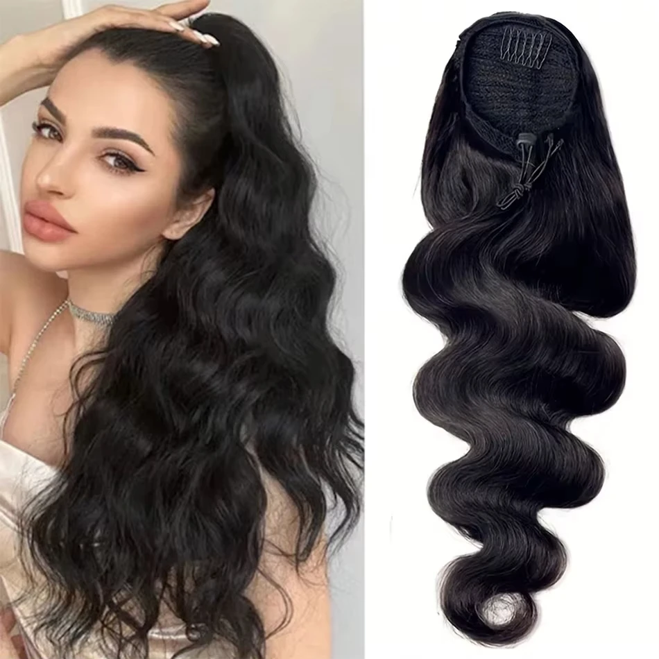 

Body Wave Ponytail Human Hair Ponytail Extensions Drawstring Ponytail Human Hair Brazilian Hair Ponytail Weaving Pony tail Remy
