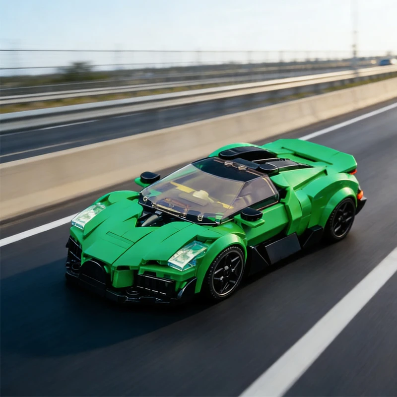 375 PCS 스피드 하이퍼카 브루아드 MOC 맞춤형 모듈식 빌딩 블록 창의적인 디자인 교육용 DIY 소년 장난감 크리스마스 선물