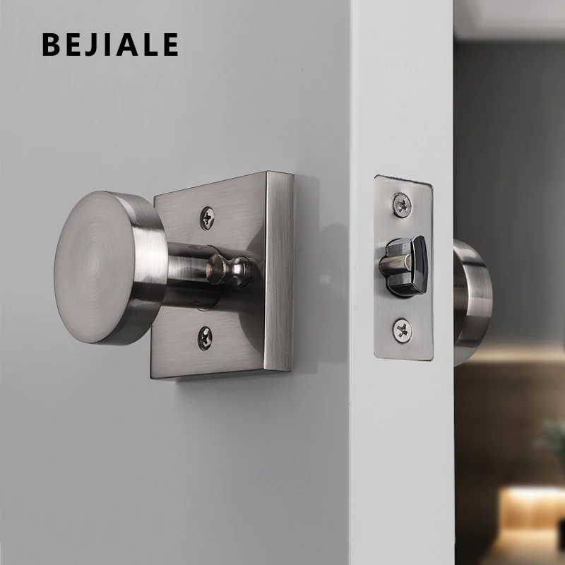 Indoor Home Bathroom Lock Hidden Button Double-sided Latch Door Lock Bedroom Solid Zinc Alloy Gold Double-sided Door Handle