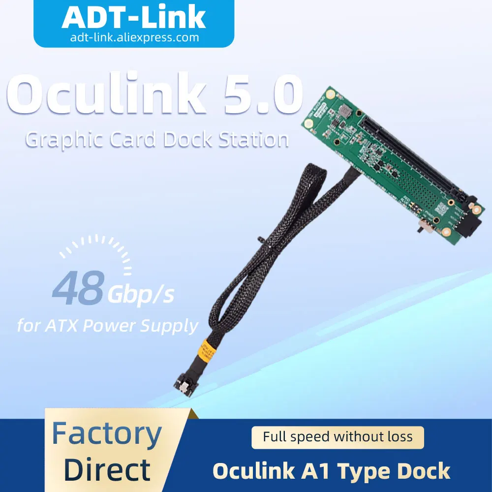 48G/bps A1 Type Oculink5.0 Graphics Card Dock Compatible with ATX Power Supply Supports Thinkbook Hot-swappable Plug-in