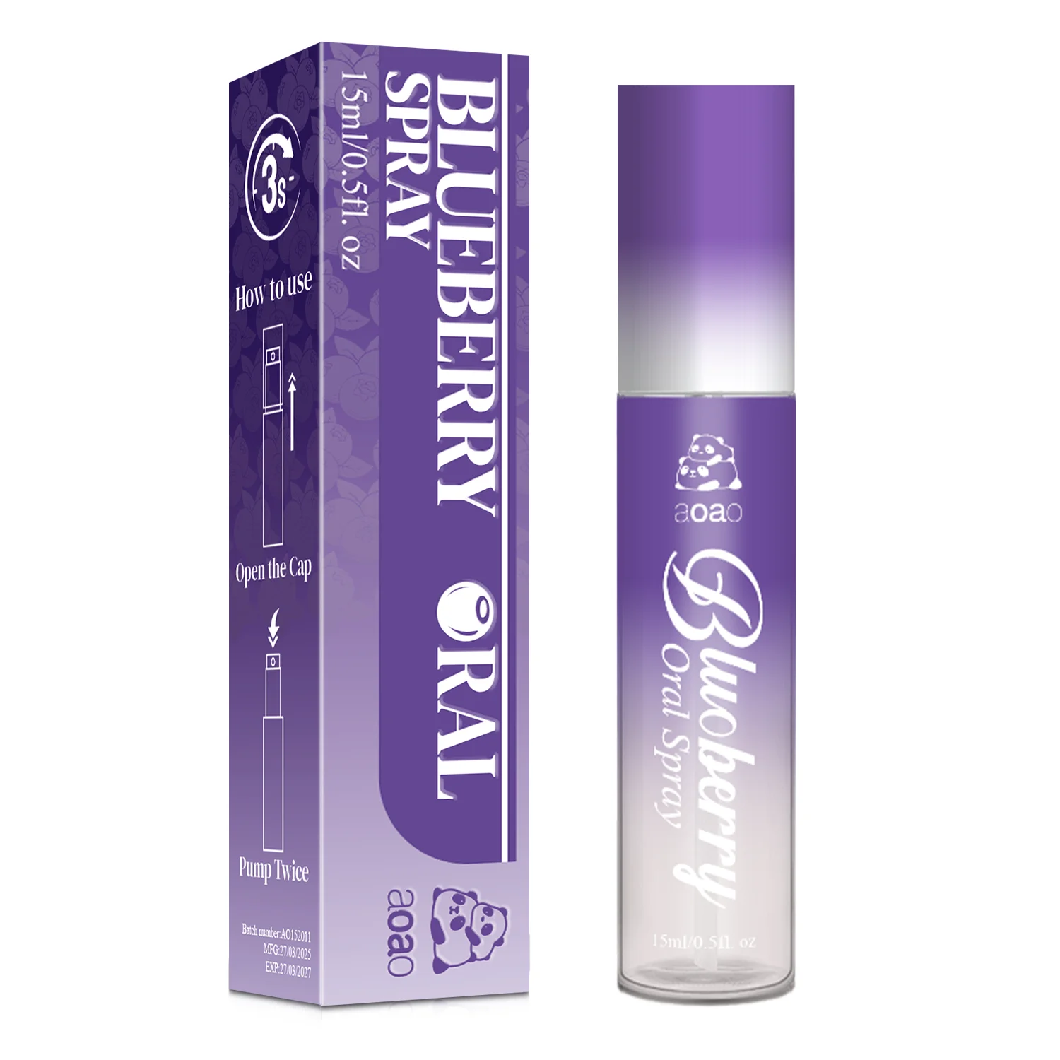 

Blueberry Spray - Alcohol-free breathing freshener with natural ingredients, long-lasting freshness, available for later meals
