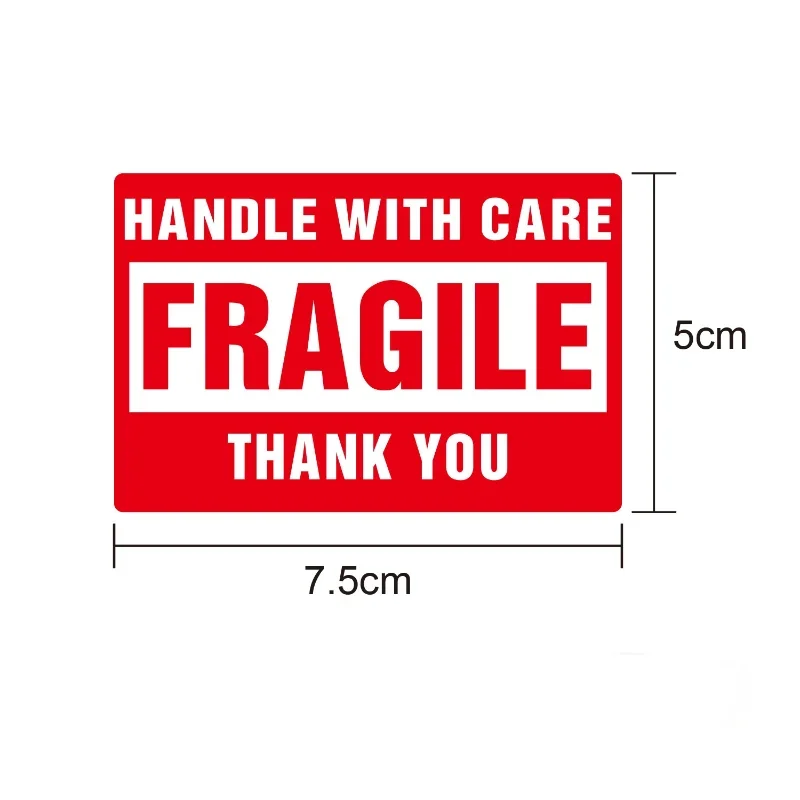 100 PCS Fragile Stickers Please Handle with Care DO NOT DROP Thank You Warning Labels for Goods Express Delivery Box Decoration