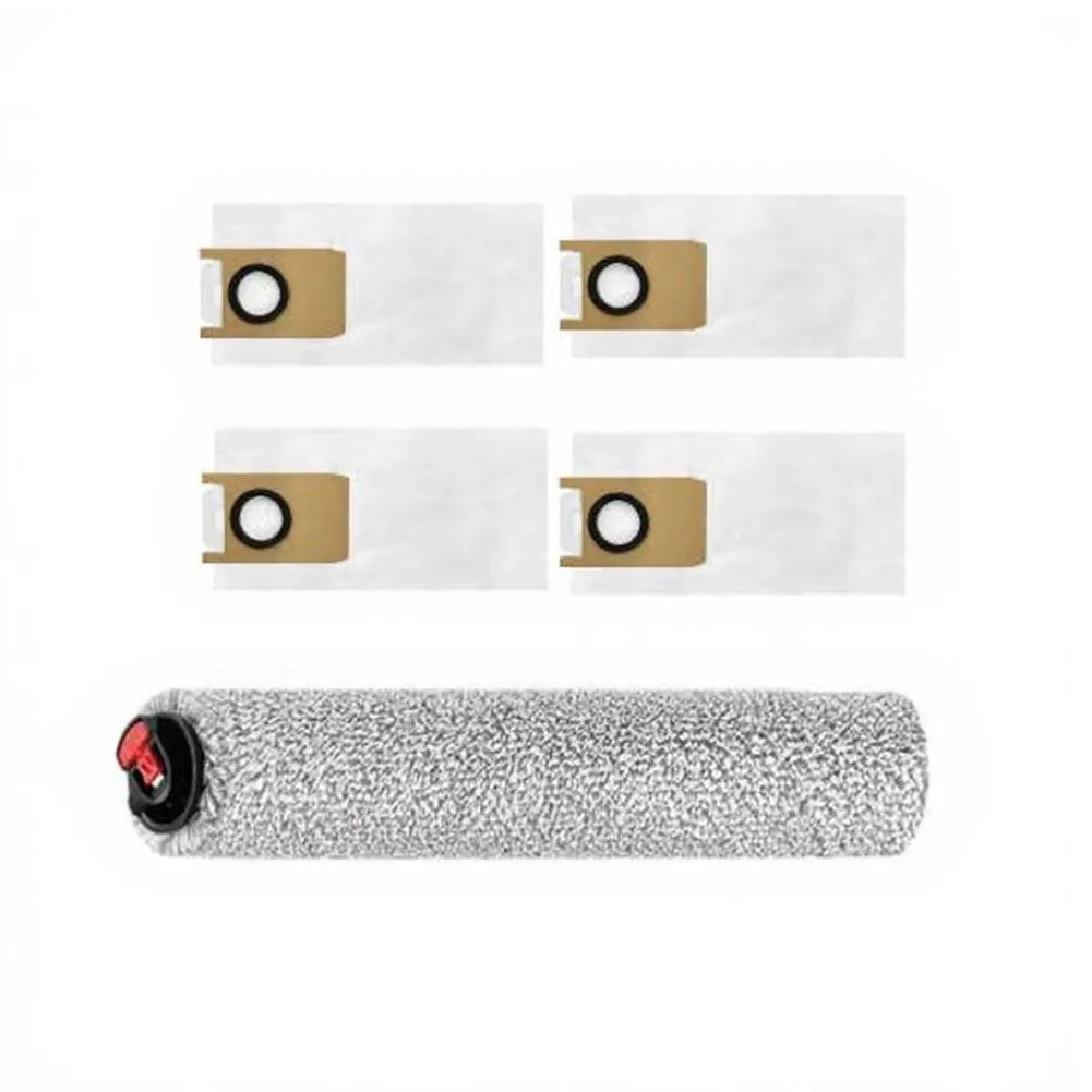 Roller Brush and Dust Bag Kit for Eufy S1 for Pro Robot Vacuum 1 for High Density Microfiber Roller + 4 Fine Particle Bags