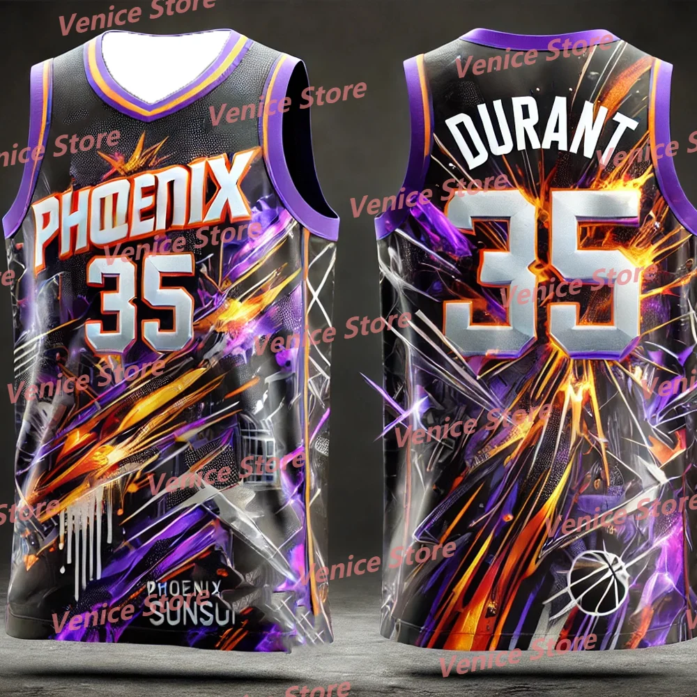 Hot Selling 24/25 USA Phoenix Kevin Durant #35 New Arrivals Sports T-Shirt ChatGPT AI Design Basketball Jerseys Adults KID