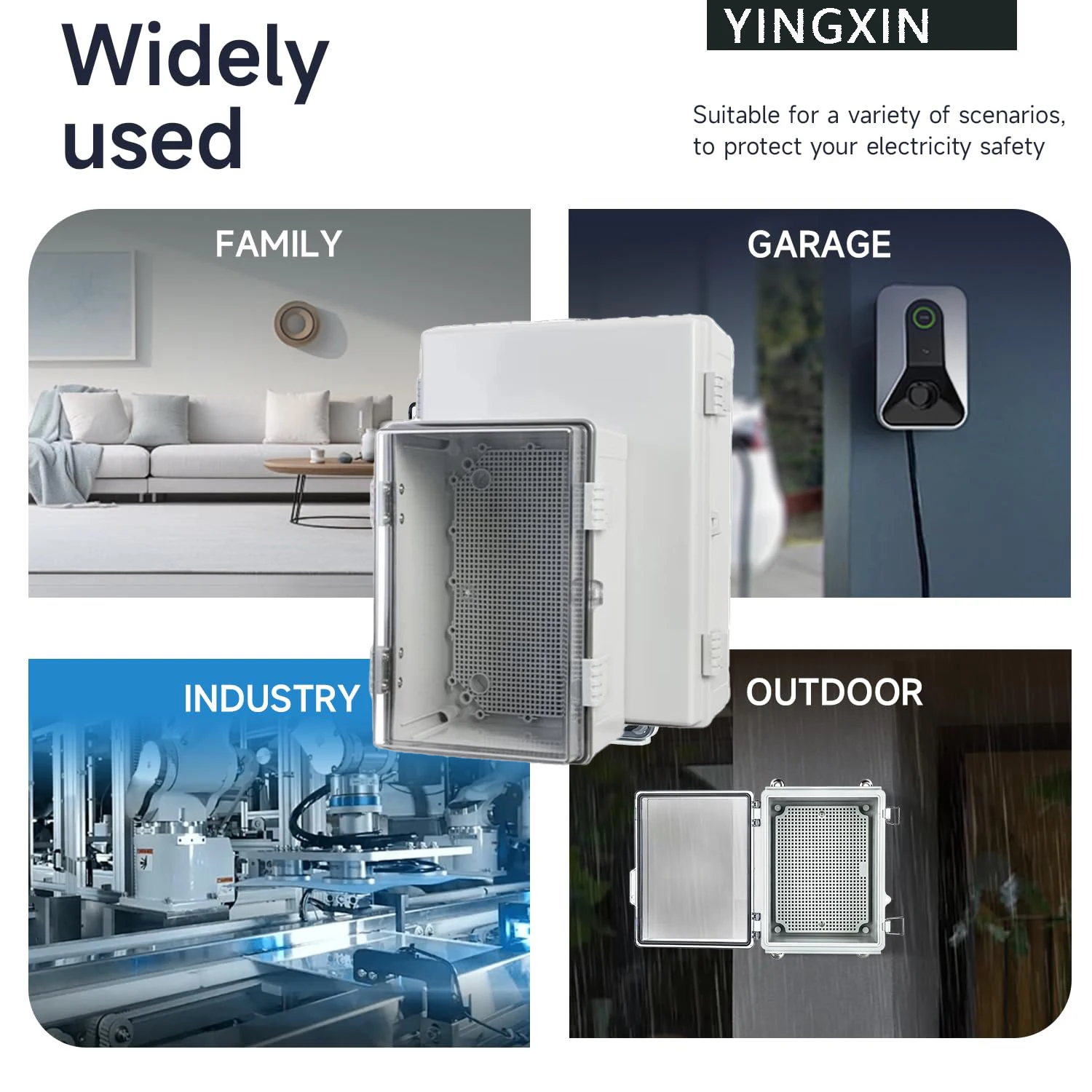 IP66 Electrical Plastic Enclosure ABS Power Junction Box Outdoor Waterproof Distribution Box for Electric Instrument Project