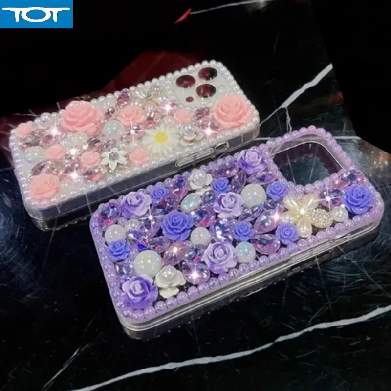 

Чехол для телефона 3D Diamonds ручной работы для Xiaomi, Luxury Sparkle, для Redmi 9A, 9C, Note8, 9Pro, Note10S, Note11 Pro, 12Pro